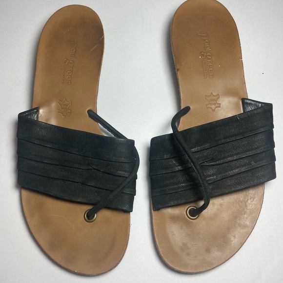 PAUL GREEN Black Leather Sandals - Picture 4 of 5
